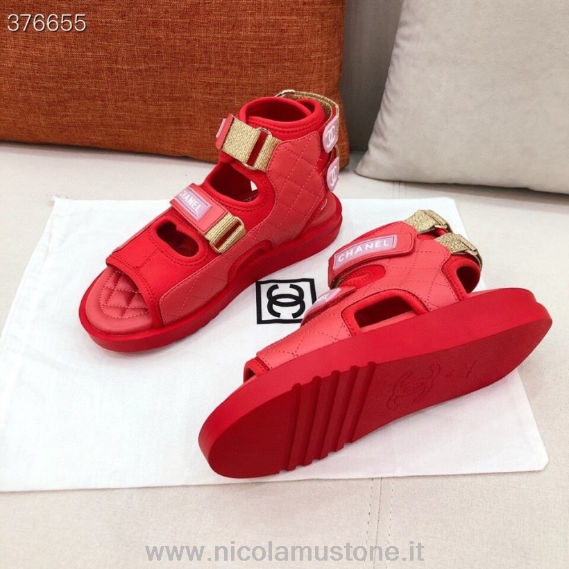 Sandálias De Gladiador Com Tira De Velcro De Qualidade Original De Couro De Cordeiro Coleção Primavera/verão 2021 Vermelho
