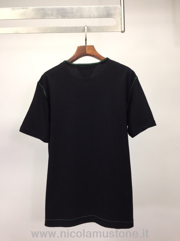 Qualità Originale Bottega Veneta T-shirt Woven Manica Corta Collezione Primavera/estate 2022 Nero/verde