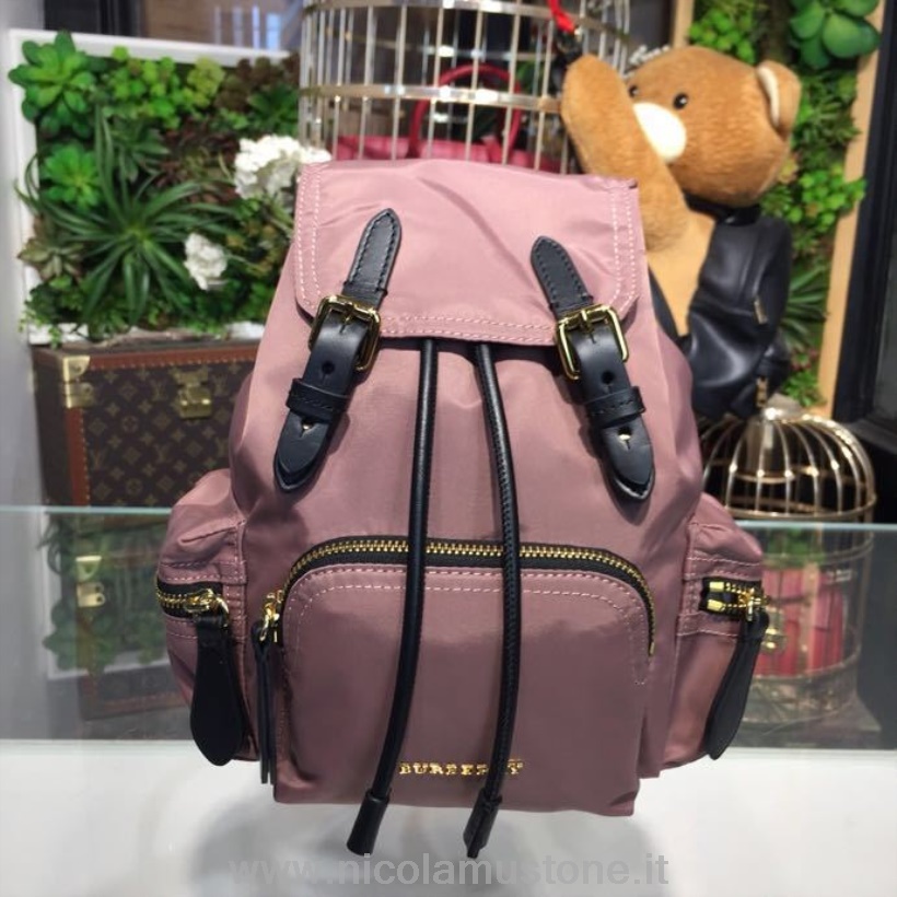 оригинальный качественный рюкзак Burberry Graffiti рюкзак 22см технический нейлон/кожа коллекция весна/лето 2018 светло-розовый