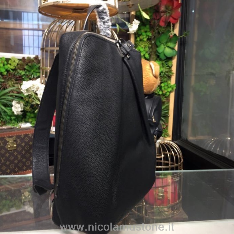 оригинальная качественная сумка-рюкзак 34 см из зернистой телячьей кожи коллекции весна/лето 2018 черный