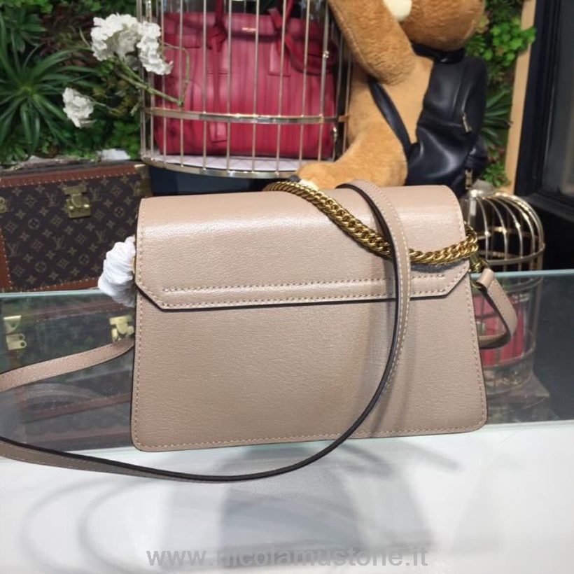 оригинальная качественная сумка через плечо Givenchy Gv3 22 см из зернистой телячьей кожи коллекция весна/лето 2018 бежевый