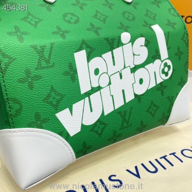 оригинальная качественная сумка Louis Vuitton Carry It 24см холст с монограммой коллекция весна/лето 2021 M46113 зеленый
