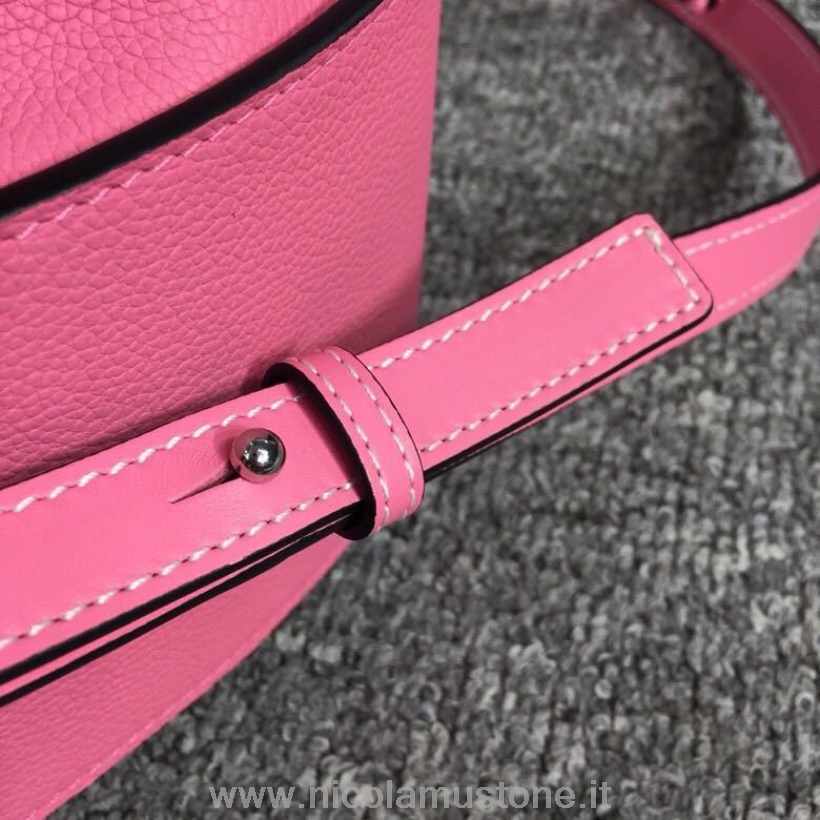Сумка Loewe Mini Hammock Dw из телячьей кожи 20 см оригинального качества коллекция весна-лето 2019 розовый цвет