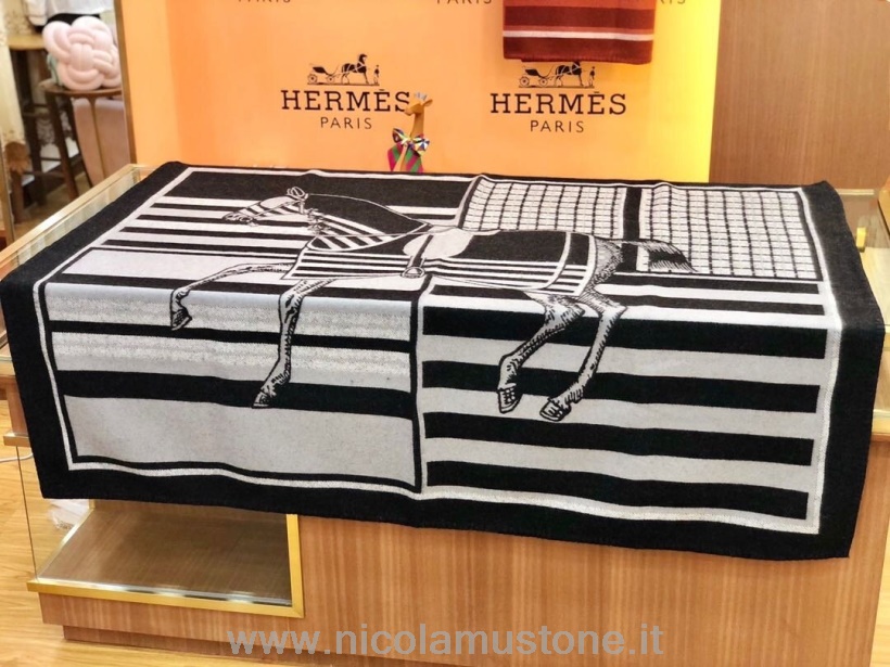 Одеяла Hermes оригинального качества новинка клетчатое шерстяное одеяло черного цвета