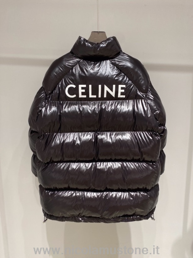 оригинальное качество Celine Logo оверсайз пуховик пальто коллекция весна/лето 2022 черный