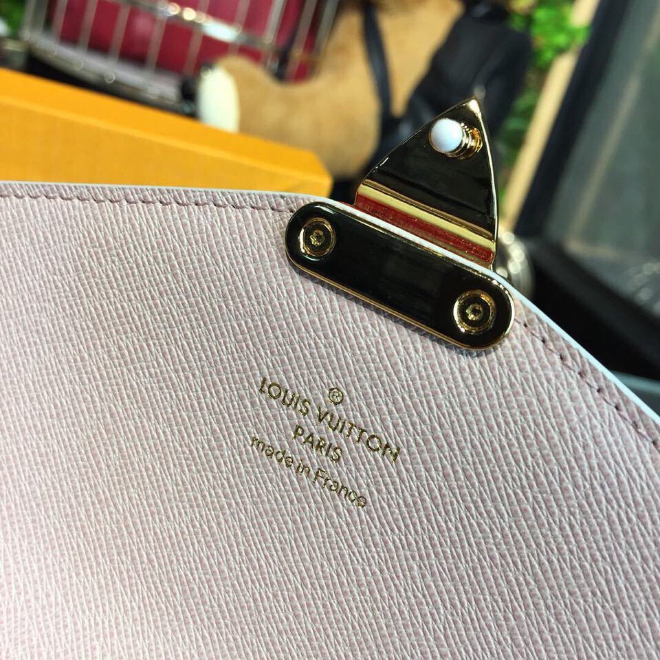Оригинальное качество Louis Vuitton Sarah Wallet Trompe Loeil Print Damier Azur холст осень/зима 2018 коллекция N60119 розовый
