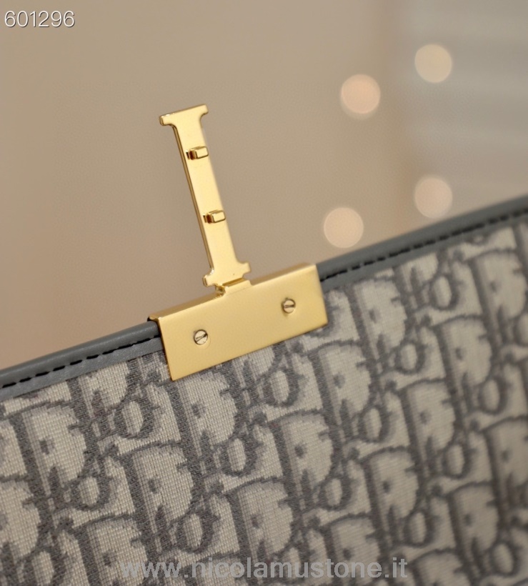 оригинальное качество сумка Christian Dior 30 Montaigne 24 см золотая фурнитура из лакированной кожи коллекция весна/лето 2021 серый