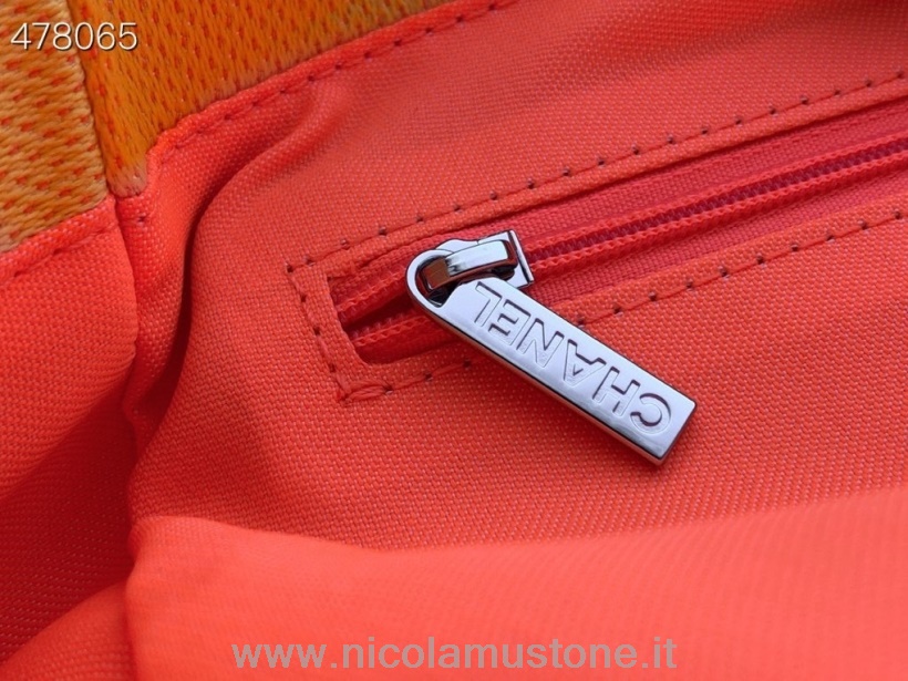 твидовая сумка-тоут Chanel Deauville оригинального качества 28см коллекция весна/лето 2021 желтый/оранжевый
