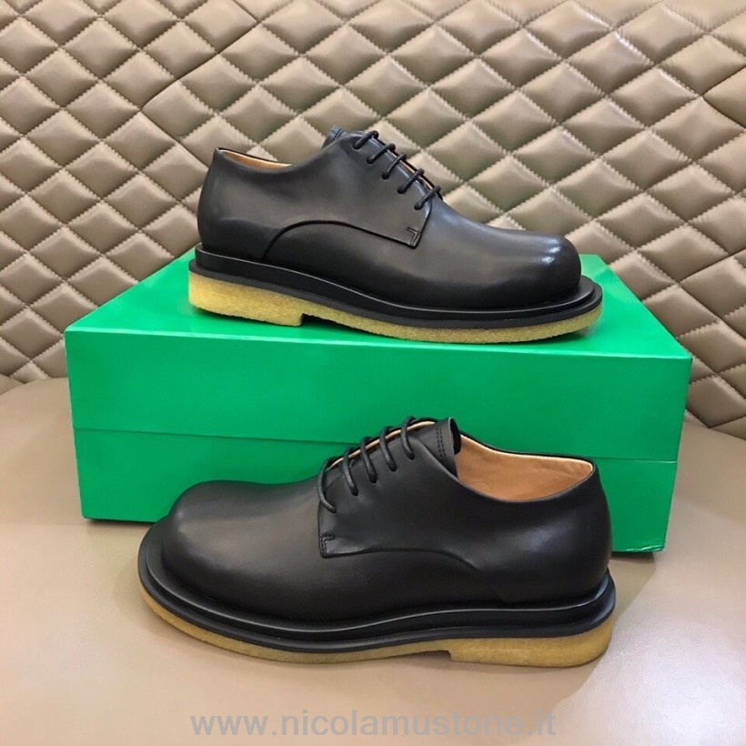 Bottega Veneta мужские туфли дерби на шнуровке оригинального качества коллекция осень/зима 2020 черный