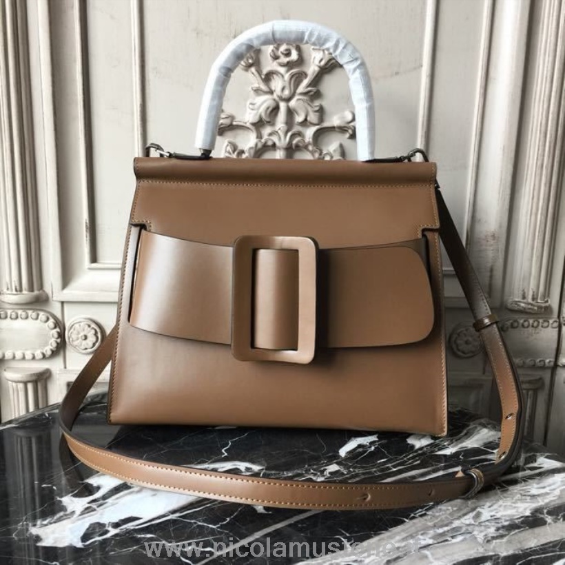 оригинальная качественная большая сумка-портфель Boyy Karl 28см из телячьей кожи коллекция весна/лето 2018 коричневый