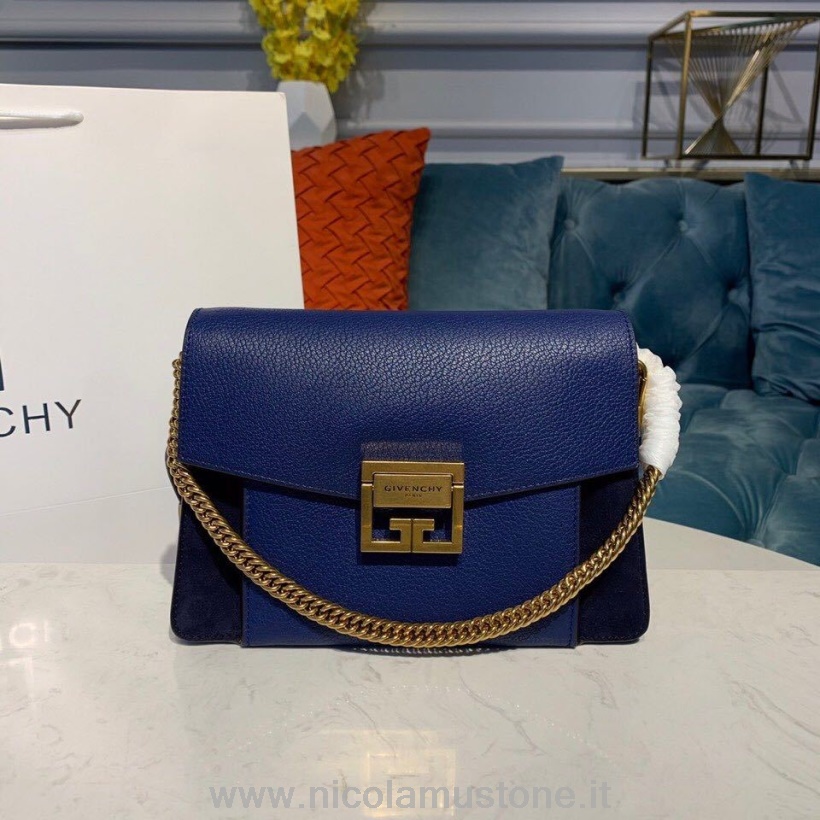 оригинальная качественная сумка через плечо Givenchy Gv3 22см из телячьей кожи коллекция осень/зима 2019 ярко-синий