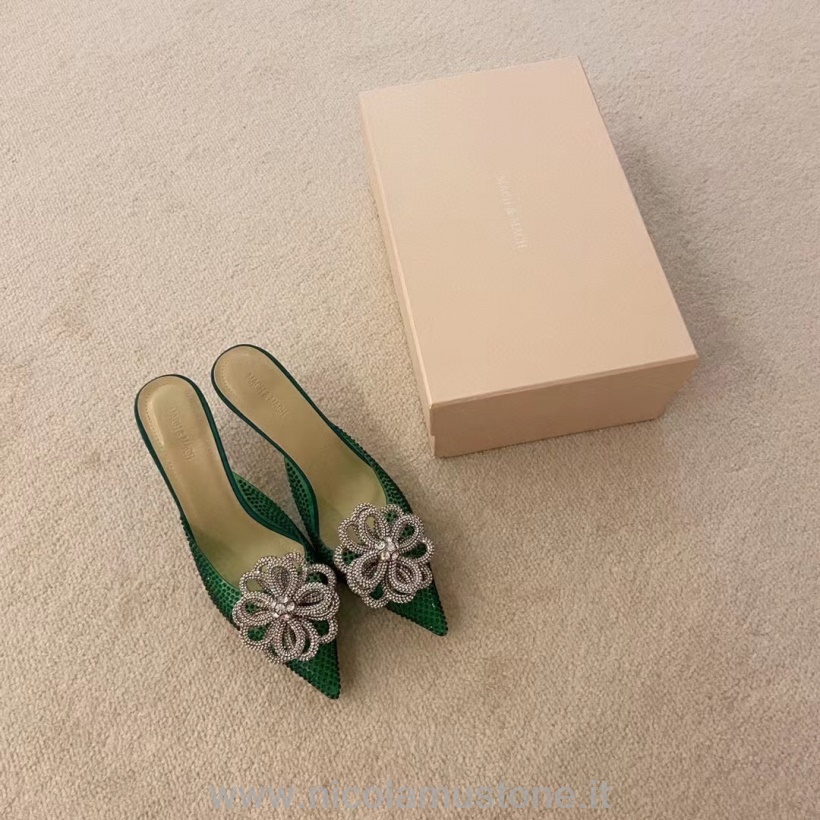 оригинальные качественные туфли-лодочки Mach And Mach Carrie Crystal из ПВХ коллекция весна-лето 2021 зеленые
