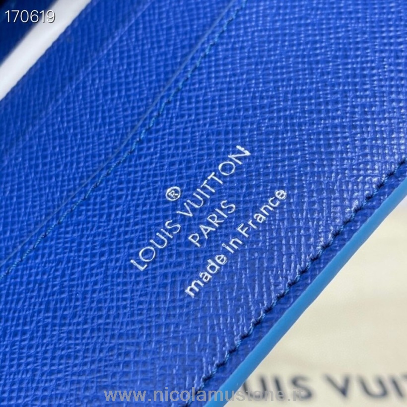 Оригинальный качественный кошелек Louis Vuitton Slender Id 12 см Damier графитовый холст коллекция весна/лето 2020 N64033 черный/синий