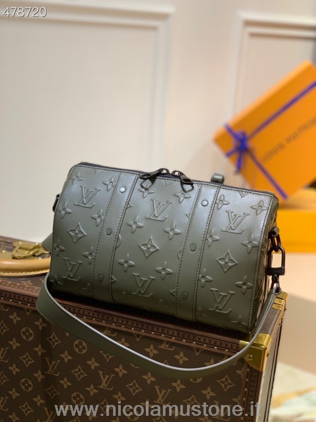 оригинальное качество Louis Vuitton Keepall городская сумка 28 см монограмма печать воловьей кожи холст весна / лето 2021 коллекция M57961 хаки