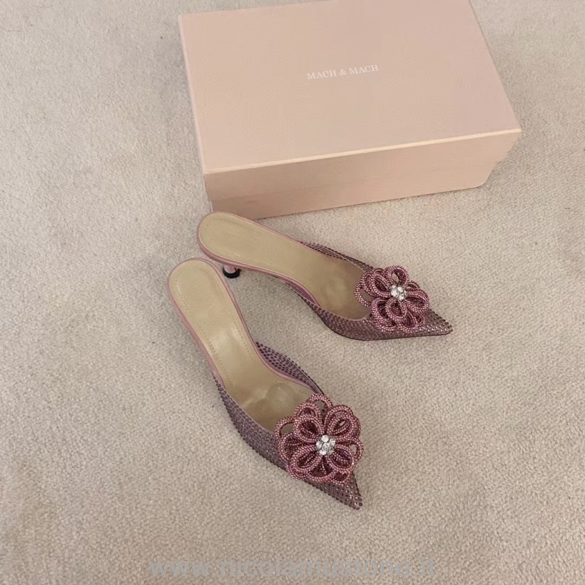 оригинальные качественные туфли-лодочки из ПВХ Mach And Mach Carrie Crystal коллекция весна-лето 2021 розовые
