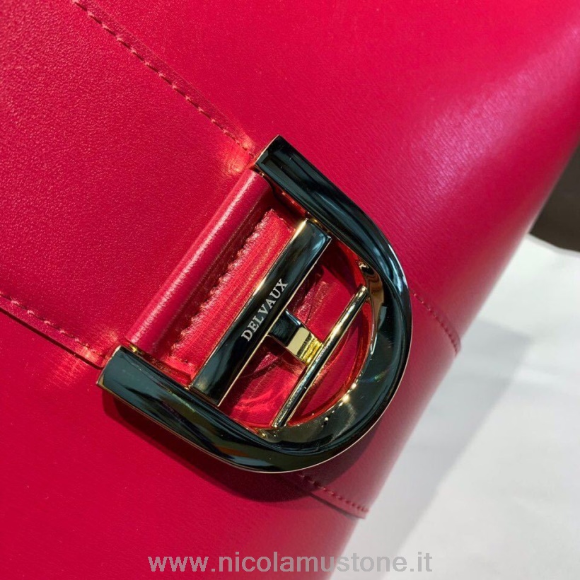 Сумка-портфель Delvaux Brillant 28 см оригинального качества из телячьей кожи золотая фурнитура коллекция осень-зима 2019 красный цвет