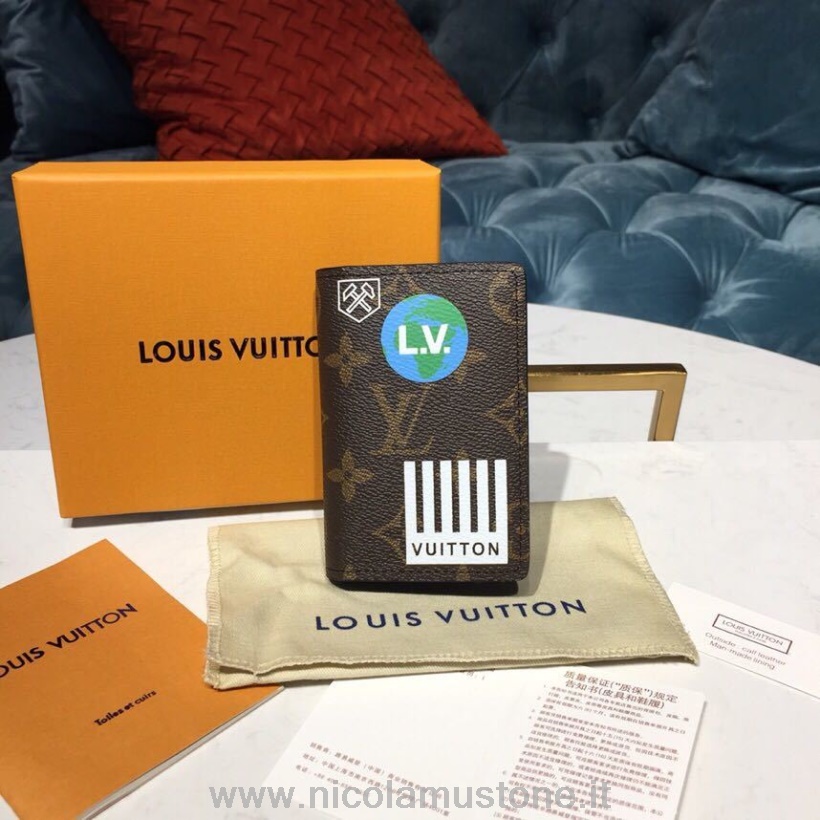 Карманный органайзер Louis Vuitton оригинального качества 12 см холст с монограммой коллекция весна/лето 2019 M67818 Marron