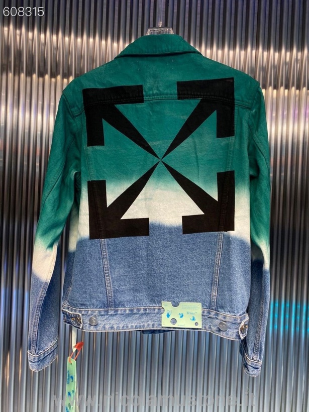 Джинсовая куртка оверсайз из коллекции Весна/Лето 2022 оригинального качества белый с цветными блоками зеленый/белый