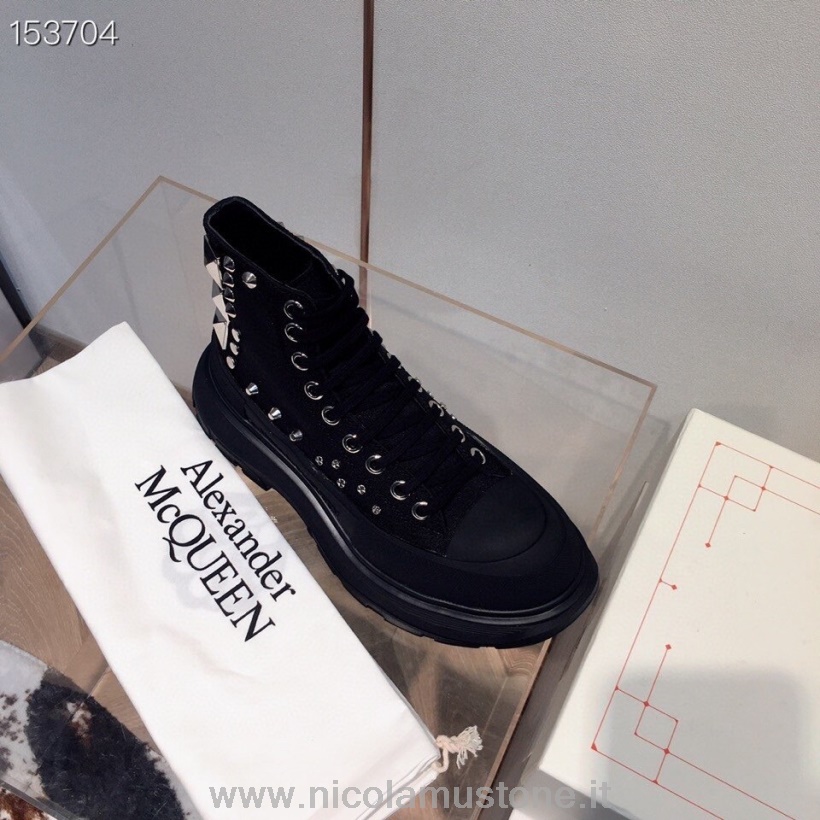 Высокие кроссовки с шипами Alexander Mcqueen Tread Slick оригинального качества из коллекции осень/зима 2020 черные