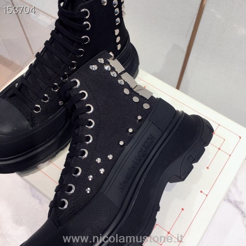 Высокие кроссовки с шипами Alexander Mcqueen Tread Slick оригинального качества из коллекции осень/зима 2020 черные