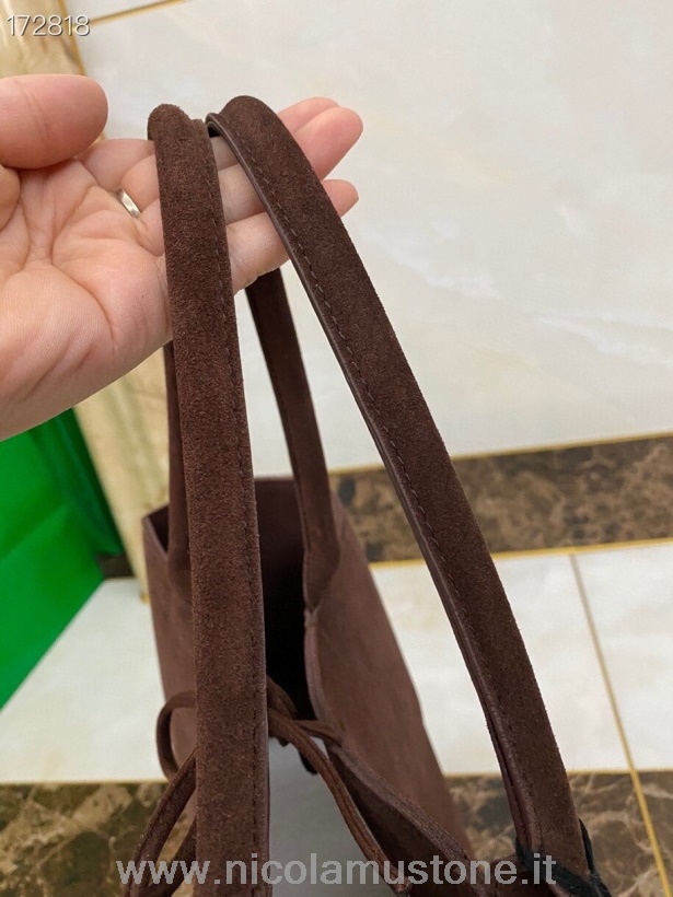 оригинальная качественная плетеная сумка-тоут Bottega Veneta 42см 609175 замша/телячья кожа коллекция весна/лето 2021 коричневый