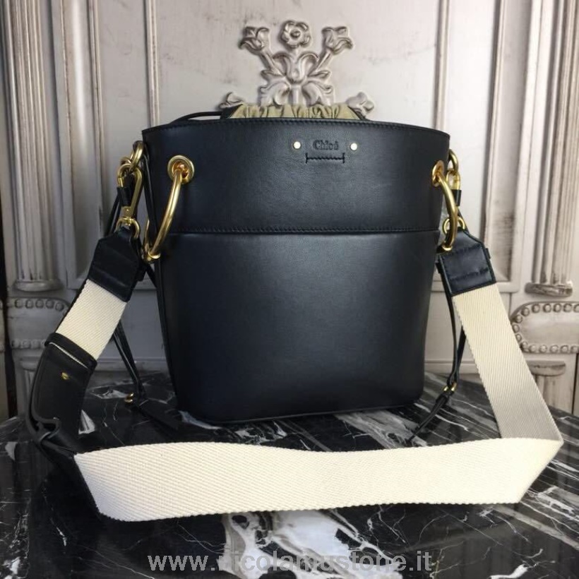 Маленькая сумка-ведро Chloe Roy оригинального качества из гладкой телячьей кожи 3s126h из коллекции Pre-fall 2018 черного цвета