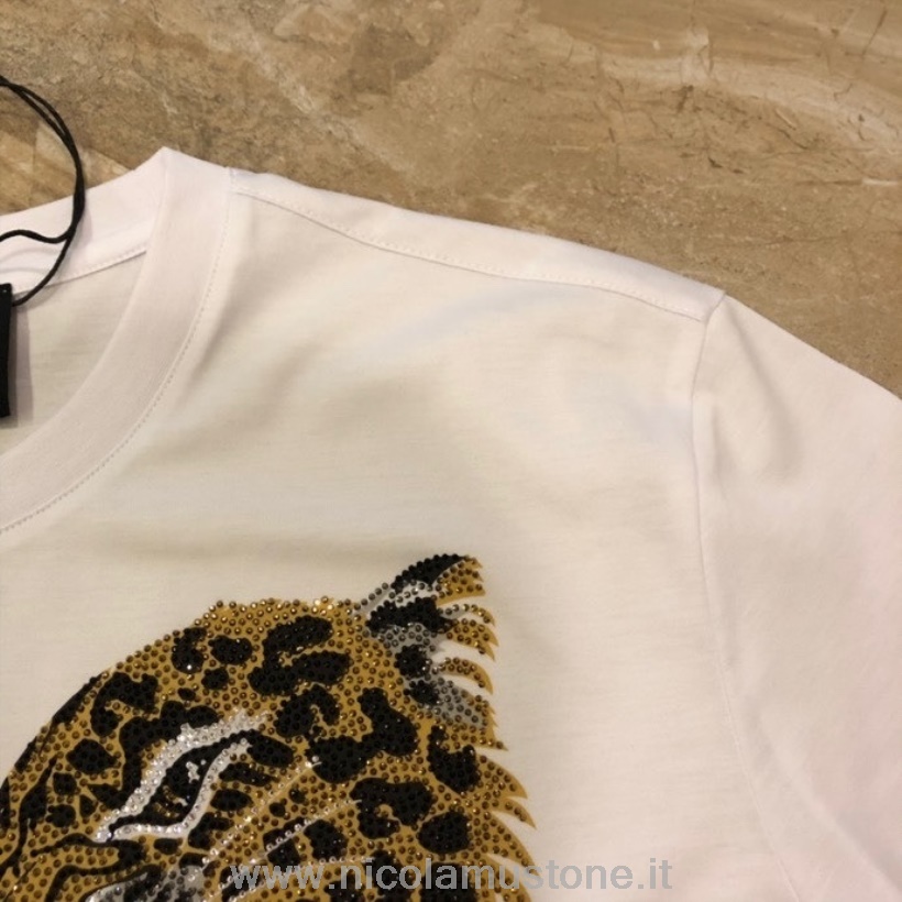 оригинальная качественная футболка Gucci Lunar Year Tiger с короткими рукавами из коллекции весна-лето 2022 белая