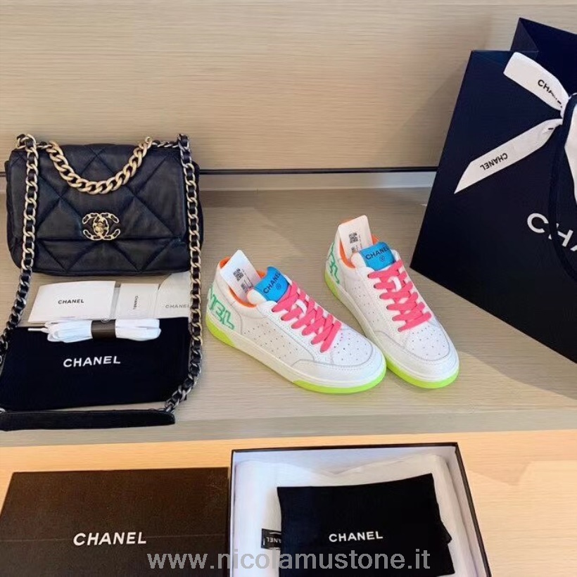 Qualità Originale Chanel Sports Trainer Sneakers Pelle Di Vitello Collezione Primavera/estate 2020 Giallo Neon