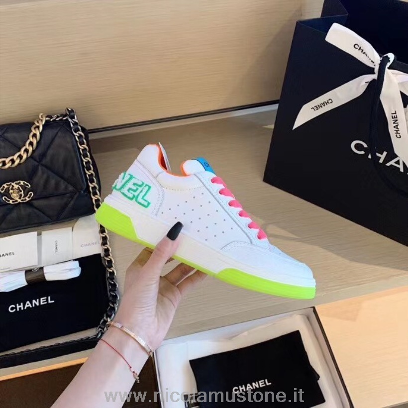Qualità Originale Chanel Sports Trainer Sneakers Pelle Di Vitello Collezione Primavera/estate 2020 Giallo Neon