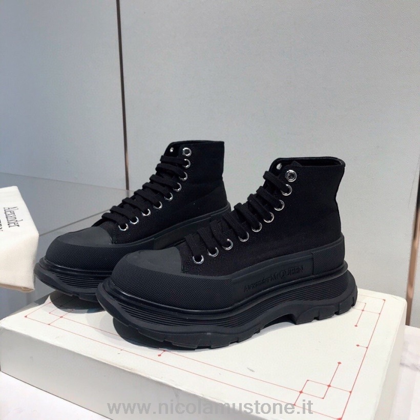 Original Quality Alexander Mcqueen Tread Slick Hi-top Sneakers Collezione Autunno Inverno 2020 Nero