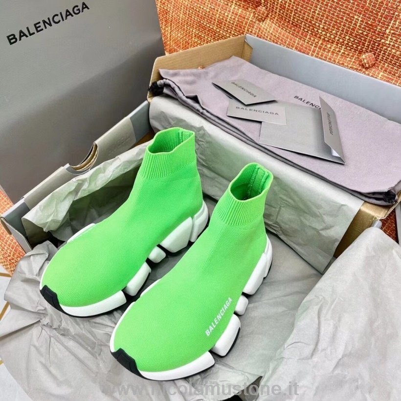 Original Quality Balenciaga Speed 20 Sneakers Calzino In Maglia Collezione Primavera/estate 2021 Verde Lime