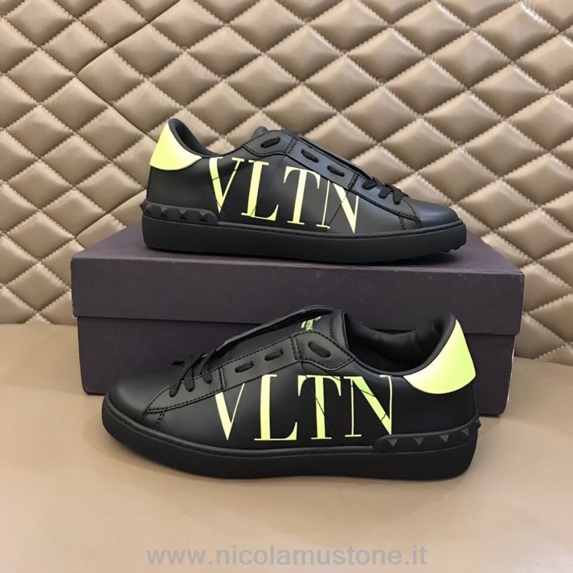 Original Quality Valentino Open Vtln Logo Sneakers Basse Uomo Collezione Autunno/inverno 2020 Nero/giallo