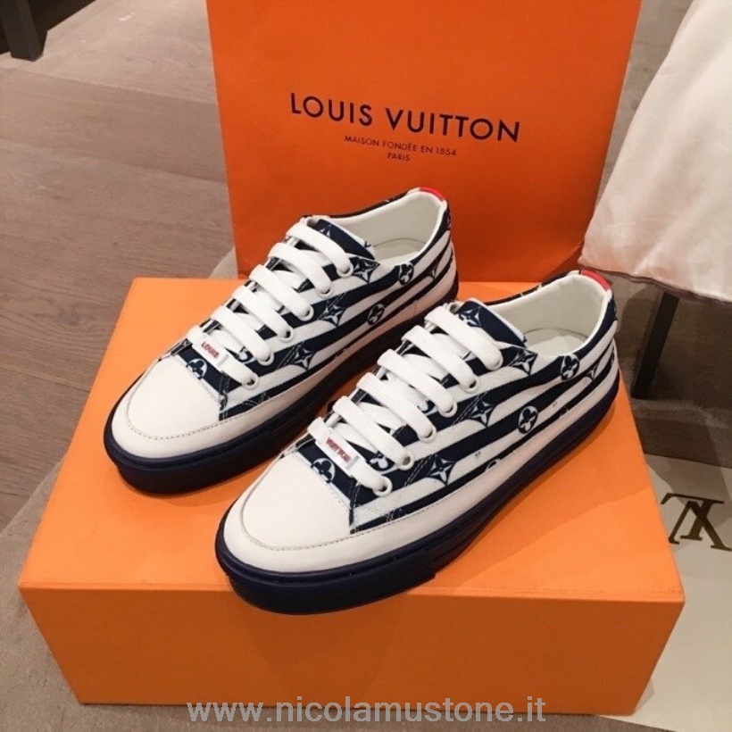 Original Kvalitet Louis Vuitton Stellar Escale Sneakers Vår/sommar 2020 Kollektion Marinblå