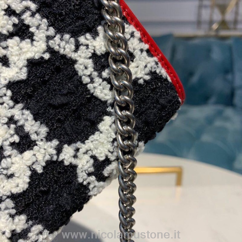 Originalkvalitet Gucci Tweed Woc Dionysus Axelväska 20cm Kalvskinn Läderkant Höst/vinter 2019 Kollektion Svart