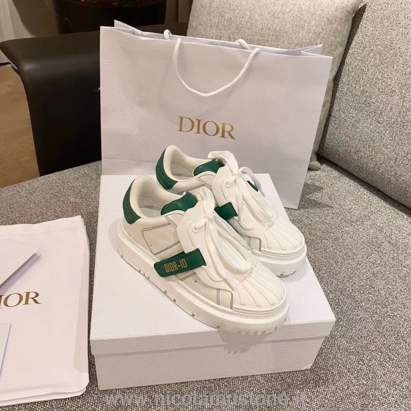 Original Quality Christian Dior Addict Id Sneakers Sneakers Basse In Pelle Di Vitello Collezione Autunno/inverno 2021 Bianco/verde