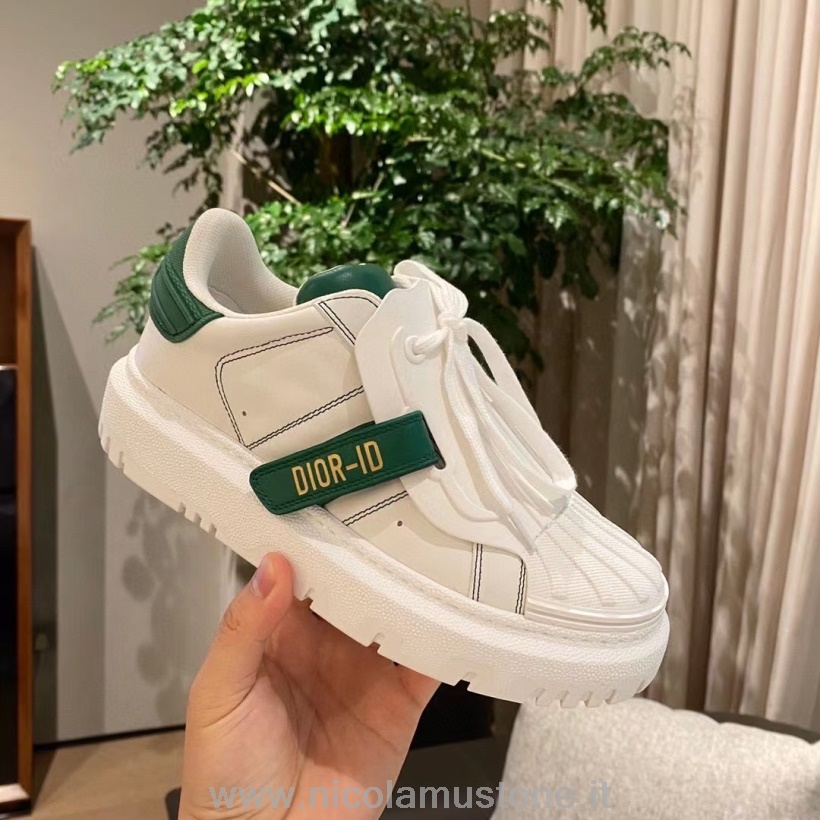 Original Quality Christian Dior Addict Id Sneakers Sneakers Basse In Pelle Di Vitello Collezione Autunno/inverno 2021 Bianco/verde