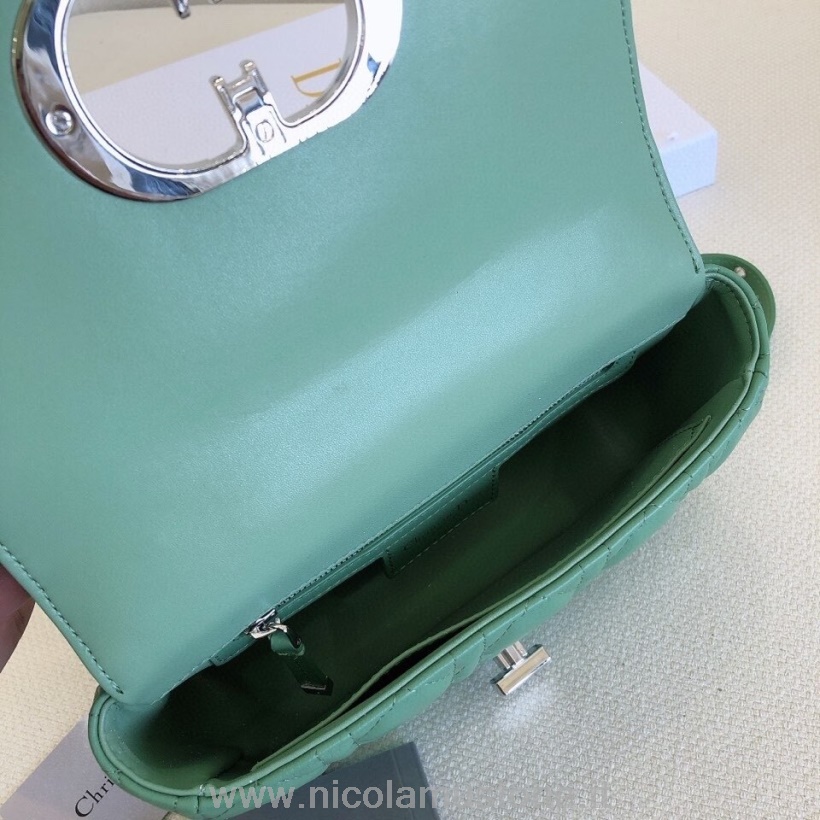 Qualità Originale Christian Dior Caro Borsa 20 Cm Hardware Argento Pelle Di Agnello Collezione Primavera/estate 2021 Verde Menta