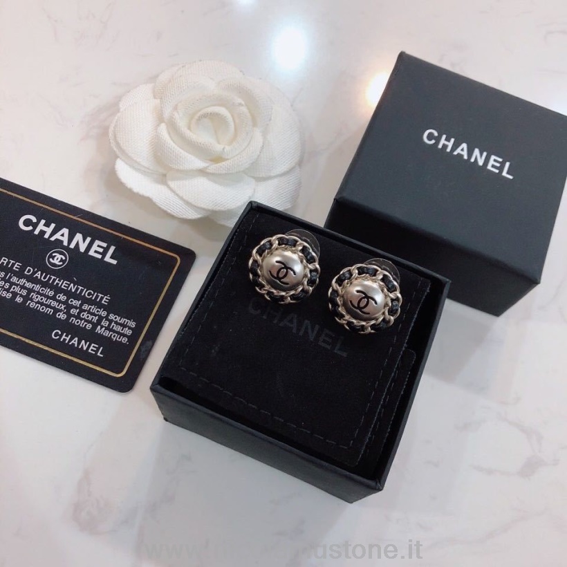 คุณภาพเดิม Chanel Cc โลโก้ Chain Embellished Stud ต่างหู 97374 ฤดูใบไม้ผลิ/ฤดูร้อน 2020 คอลเลกชัน Gold