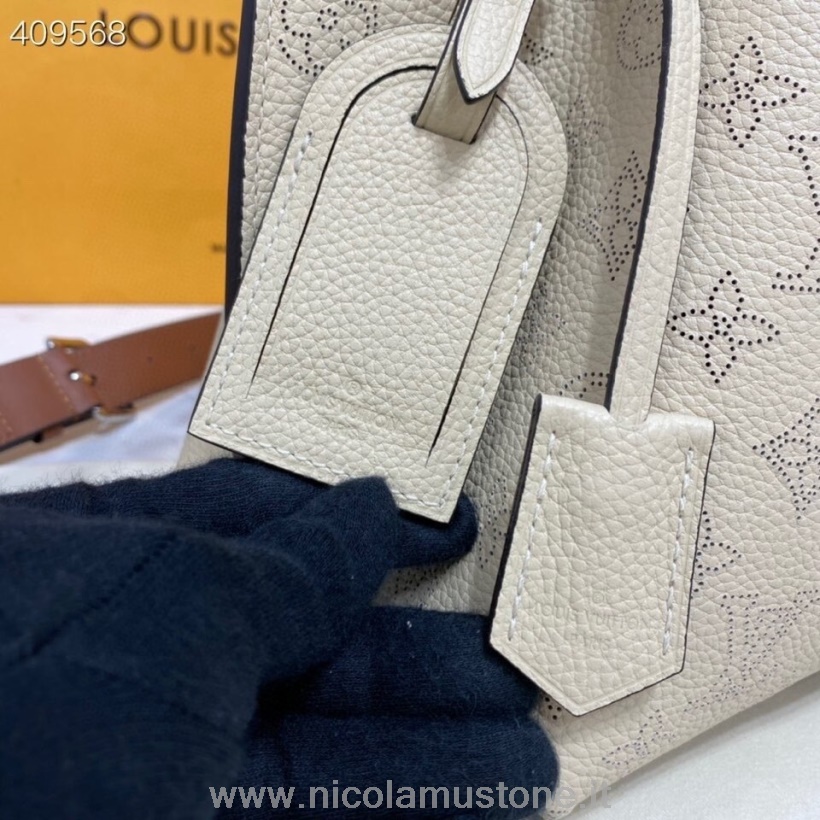 คุณภาพเดิม Louis Vuitton Muria กระเป๋า 22 ซม Mahina หนังลูกวัวฤดูใบไม้ผลิ/ฤดูร้อน 2021 คอลเลกชัน M55801 ครีม