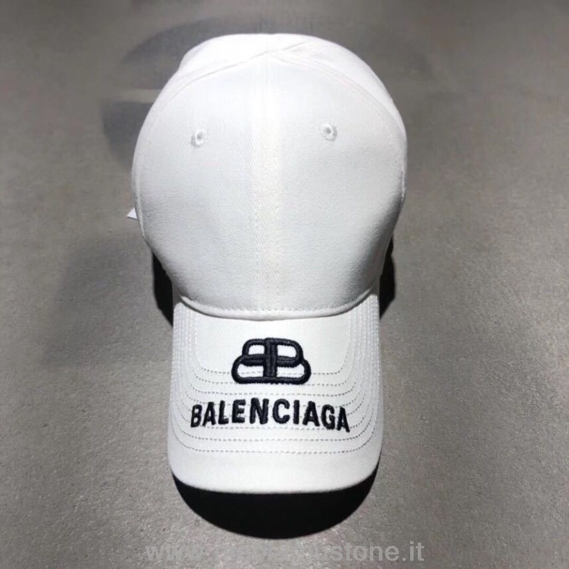 คุณภาพเดิม Balenciaga Bb โลโก้ Brim หมวกฤดูใบไม้ผลิ/ฤดูร้อน 2019 คอลเลกชันสีขาว/สีดำ