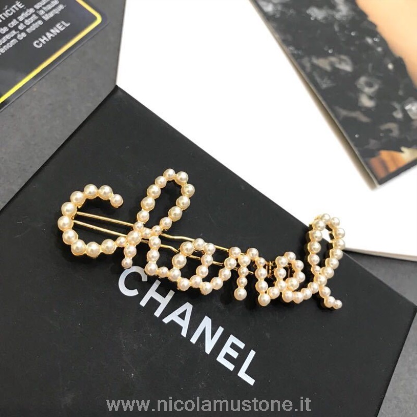 กิ๊บติดผม Chanel มุกแท้ สปริง/ซัมเมอร์ 2019 คอลเลคชั่น สีขาว