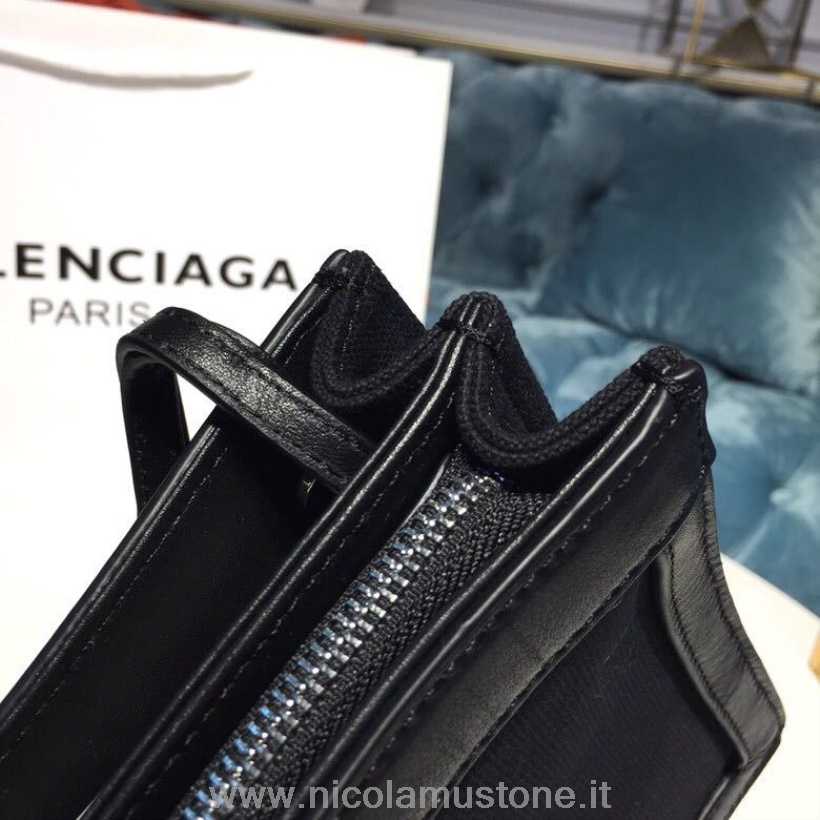 Qualità Originale Balenciaga Cabas Pochette In Tela Con Finiture In Pelle 26 Cm Collezione Primavera/estate 2019 Nero