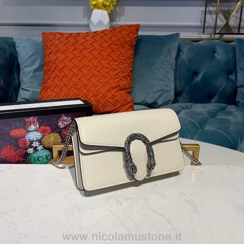 Qualità Originale Gucci Woc Mini Dionysus Borsa A Tracolla 16cm 476432 Pelle Vitello Collezione Autunno/inverno 2019 Bianco