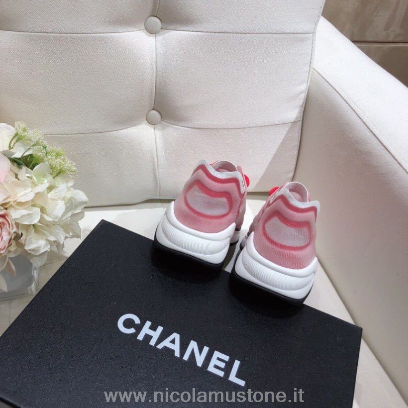 Sneakers Casual Chanel In Tessuto E Rete Di Qualità Originale G34763 Collezione Primavera/estate 2019 Rosse