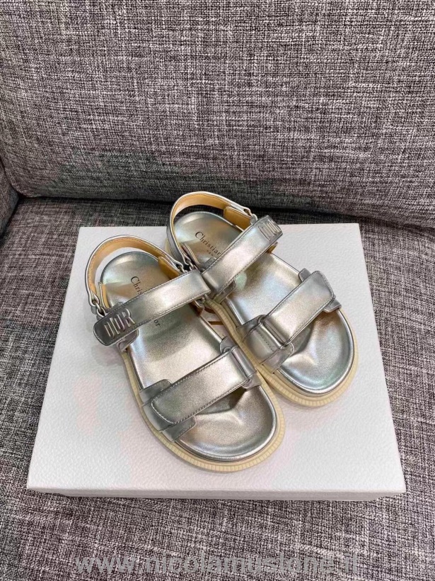 Orijinal Kalite Christian Dior Dioract Cırt Cırtlı Sandalet Ilkbahar/yaz 2021 Koleksiyonu Gümüş