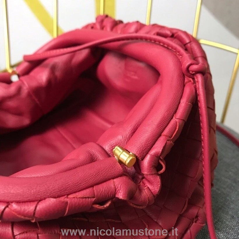 Orijinal Kalite Bottega Veneta Dokuma Mini Kese Omuz çantası 23cm Dana Derisi Deri 2020 Ilkbahar/yaz Koleksiyonu Kırmızı