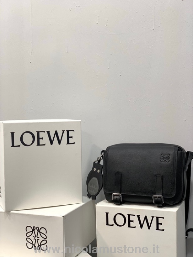 Orijinal Kalite Loewe Askeri Xs çanta 24cm Dana Derisi Deri Ilkbahar/yaz 2022 Koleksiyonu Siyah