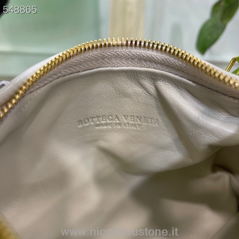 Orijinal Kalite Bottega Veneta Mini Jodie Omuz çantası 28cm 651876 Kuzu Derisi/dana Derisi Deri Ilkbahar/yaz 2021 Koleksiyon Tebeşir