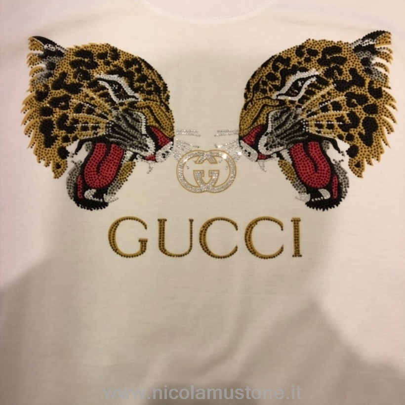 Orijinal Kalite Gucci Ay Yılı Kaplan Kısa Kollu T-shirt Ilkbahar/yaz 2022 Koleksiyonu Beyaz