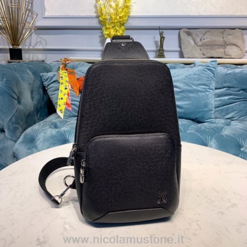Orijinal Kalite Louis Vuitton Avenue Askılı çanta 32cm Tayga Deri Ilkbahar/yaz 2020 Koleksiyonu M30443 Siyah